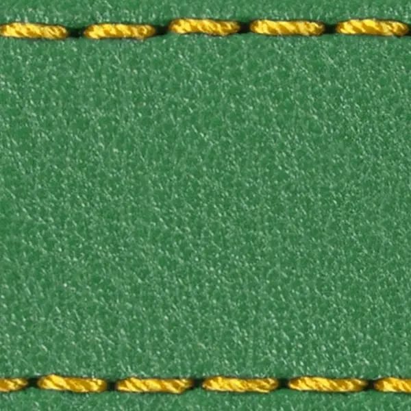 Gurt C1 24mm | Grün / Gelb Thread | Lederteile ohne Schnalle