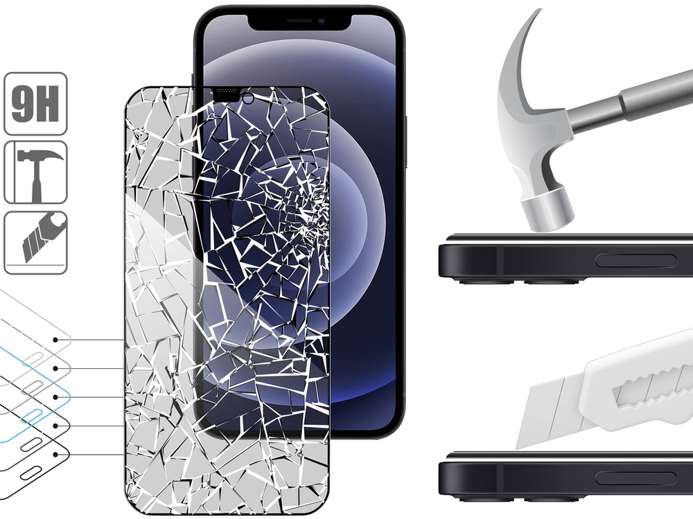 moVear mBOX GLASS mSHIELD 2.5D MAX privacy für Apple iPhone 12 Pro / 12 (6.1") (Anti-Spionage, mit Applikator)