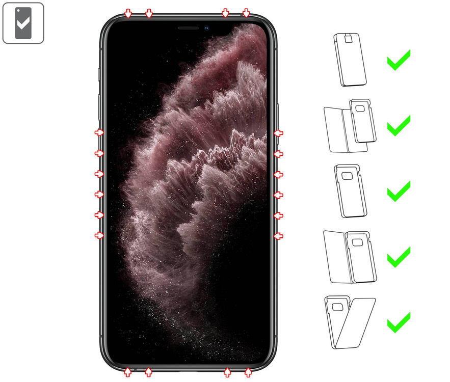 2 pcs. | moVear GLASS mSHIELD 2.5D MAX privacy for Apple iPhone 11 Pro Max / Xs Max [ROZMIAR_EKRAN] | (Privatizing, case friendly)