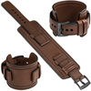 moVear Prestige CW1 20mm Wide leather watch strap with pad for Huawei Watch GT 3 2 1 / Pro (43/42mm) | Dark brown, Dark brown stitching [sizes XS-XXL and buckle to choose from]