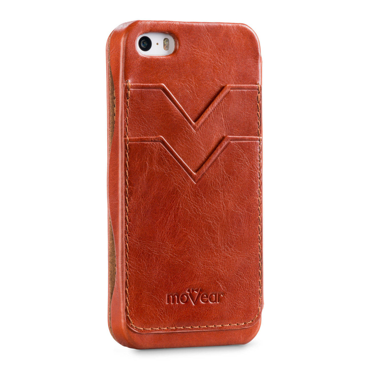 moVear flipSide C+ Leather Case for Apple iPhone SE / 5s / 5 | Vintage, Brown