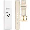 moVear Prestige C1 24mm Uhrenarmband aus Leder | Nude, Nude Nähte [Größen XS-XXL und Schnalle zur Auswahl]
