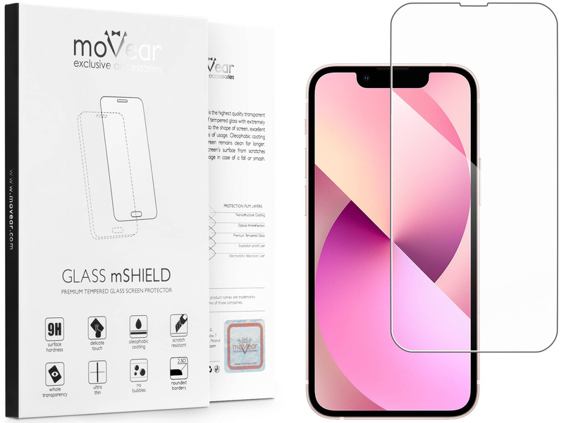 moVear GLASS mSHIELD 2.5D für Apple iPhone 13 Mini (5.4") (Handyhülle freundlich)