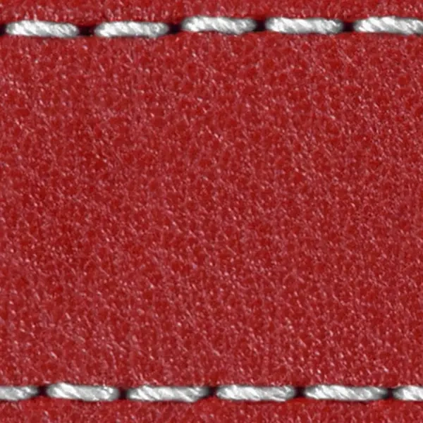 Strap C1 23mm | Scarlet red / White thread | Leather parts without buckle