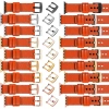 moVear Prestige C1 22mm Orange Lederarmband für Apple Watch 10 / 9 / 8 / 7 / 6 / 5 / 4 / SE (46/45/44mm) & Ultra (49mm) | Orange Nähte [Größen XS-XXL und Schnalle zur Auswahl]
