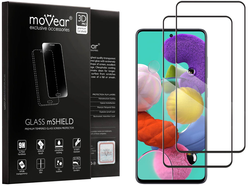2 pcs. | moVear GLASS mSHIELD 3D PRO-E for Samsung Galaxy S10 Lite (6.7") (case friendly)