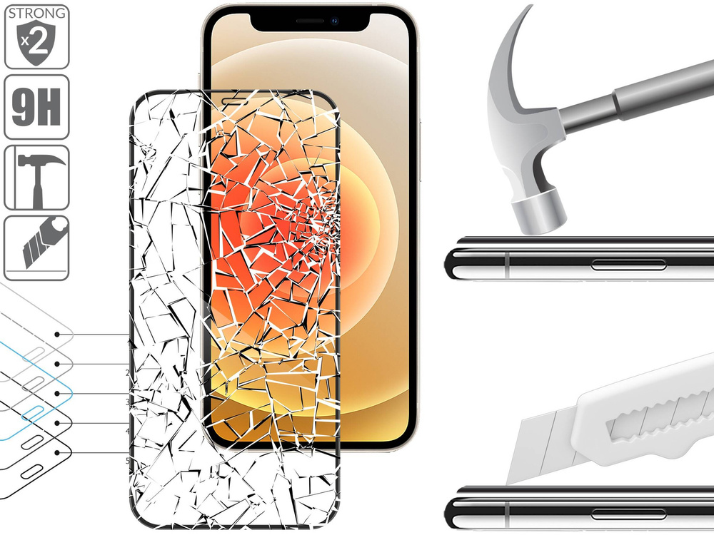 2 pcs. | moVear GLASS mSHIELD 3D PRO-E for Apple iPhone 12 Mini (5.4") (case friendly)