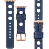moVear Prestige R1 22mm Navy blau Lederarmband für Apple Watch 10 / 9 / 8 / 7 / 6 / 5 / 4 / SE (46/45/44mm) & Ultra (49mm) | Navy blau Nähte [Größen XS-XXL und Schnalle zur Auswahl]