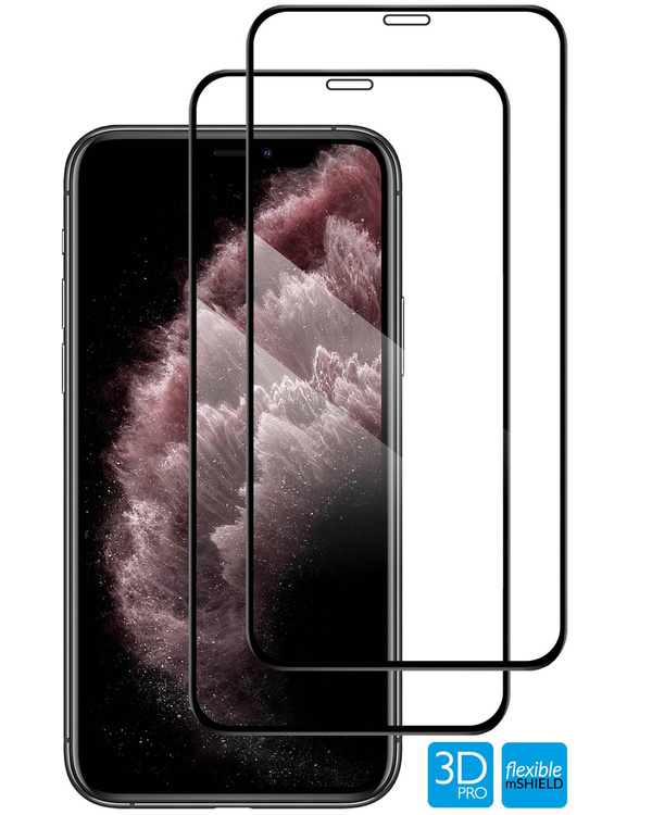 2 pcs. | moVear flexible mSHIELD 3D PRO for Apple iPhone 11 Pro Max / Xs MAX (6.5"). Armored hybrid glass.