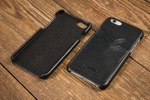 moVear backCover S+ Lederrückseite Cover für Apple iPhone 6 / 6s | Glatte Leder-Hülle, Schwarz