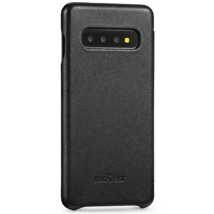 moVear flipSide S Leather slim case for Samsung Galaxy S10+ (Plus) (6.4") | Smooth leather (Black)