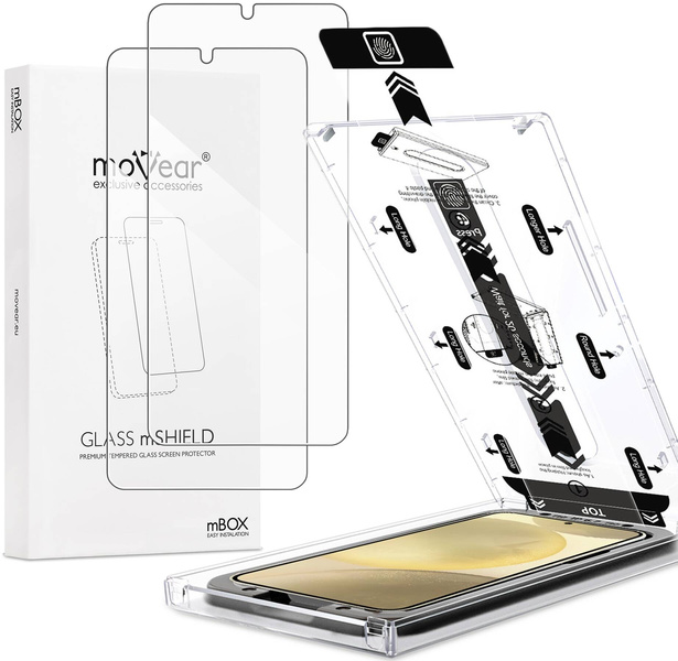 2 pcs. | moVear mBOX GLASS mSHIELD 2.5D for Samsung Galaxy S25+/S24+ (Plus) (6.7") (easy installation)