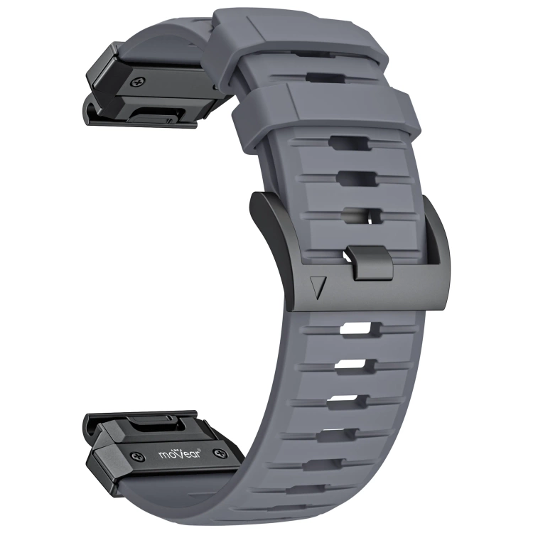 moVear FKM Extreme Strap for Garmin QuickFit 22mm (Fenix / Forerunner / Epix / Instinct / Enduro / Quatix / MARQ - 47/45mm) Gray