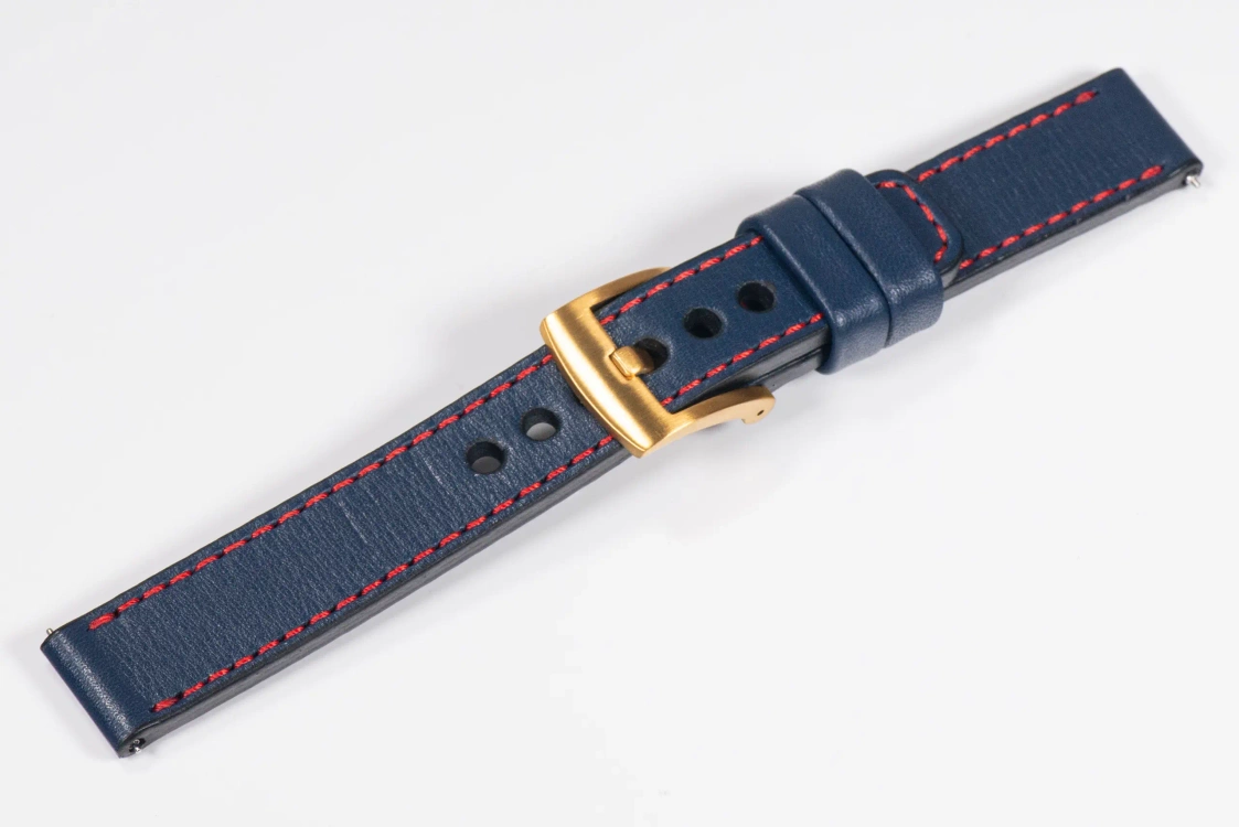 Leather watch strap