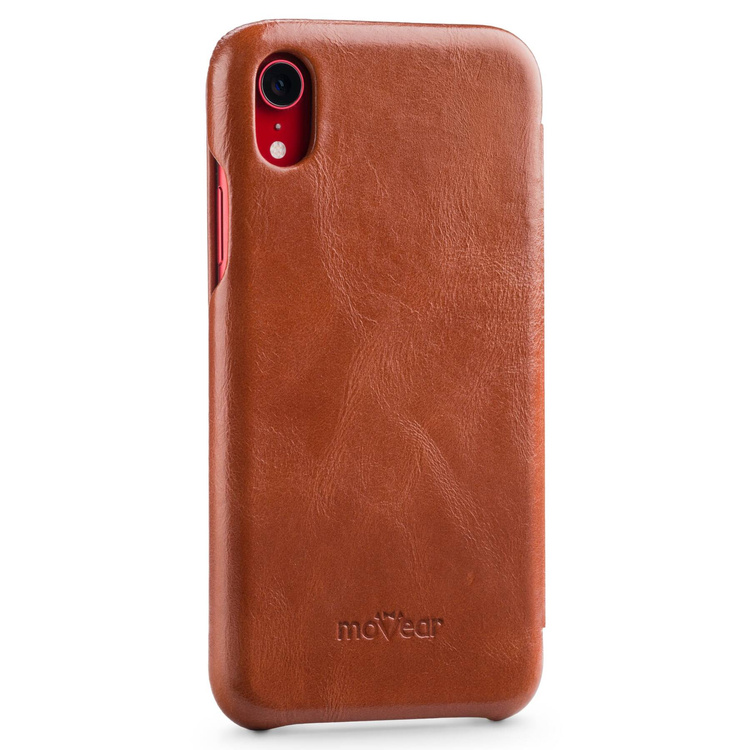 moVear flipSide S Leather slim case for Apple iPhone Xr (6.1") | Vintage Leather (Brown)