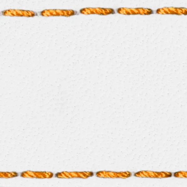 Gurt C1 22mm | Weiß / Orange Thread | Lederteile ohne Schnalle