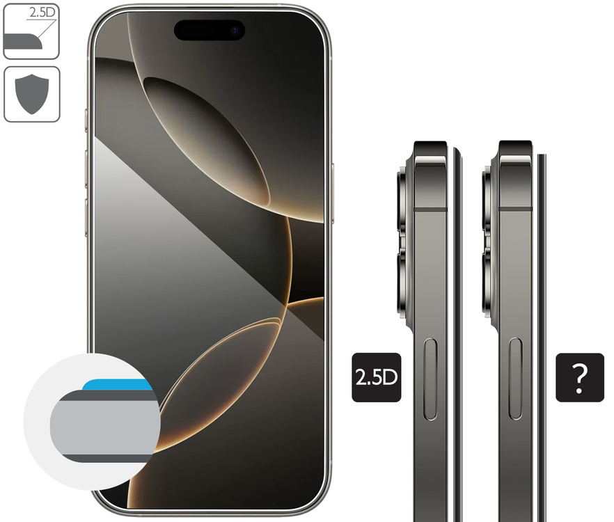 moVear mBOX GLASS mSHIELD 2.5D for Apple iPhone 17 Pro / 17 / 16 Pro (6.3") (easy installation)