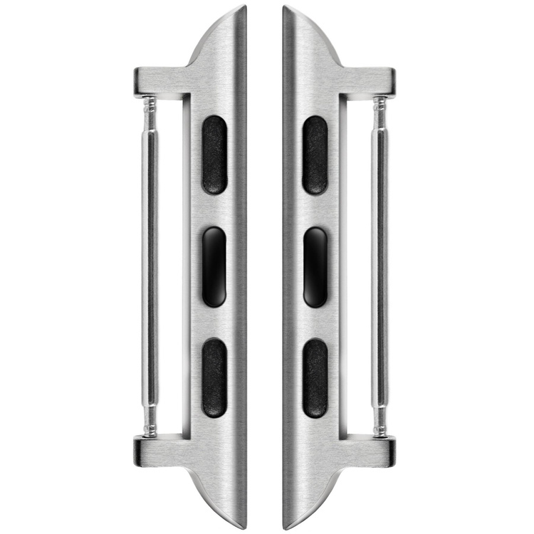 moVear | 18mm Uhrenarmbandadapter für Apple Watch 9/8/7/6/SE/5/4/3/2/1 (45/44/42mm) & Ultra (49mm) | Silber Rostfreier Stahl