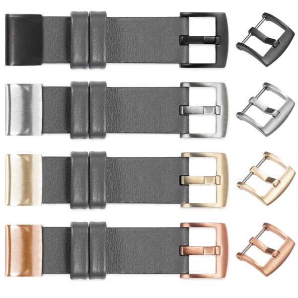 moVear Prestige S1 Lederarmband für Garmin QuickFit 22mm (Fenix / Forerunner / Epix / Instinct / Enduro / Quatix / MARQ - 47/45mm) Grau [Schließe nach Wahl]