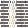 moVear Prestige C1 22mm Grau Lederarmband für Apple Watch 10 / 9 / 8 / 7 / 6 / 5 / 4 / SE (42/41/40mm) | Grau Nähte [Größen XS-XXL und Schnalle zur Auswahl]