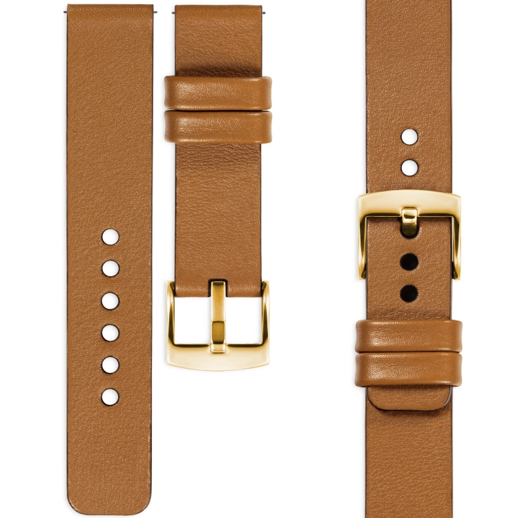 moVear Prestige S1 22mm Leather strap for watch | Light brown [buckle to choose from]