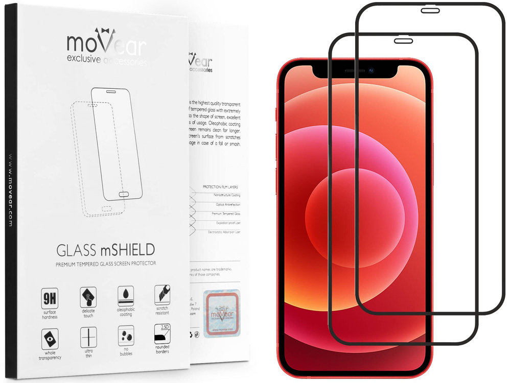 2 Stk. | moVear GLASS mSHIELD 2.5D MAX MATT für Apple iPhone 12 Mini (5.4") (Handyhülle freundlich, Antireflex)