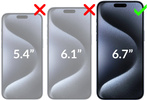 2 pcs. | moVear mBOX GLASS mSHIELD 2.5D MAX MATT for Apple iPhone 15 Pro Max (6.7") (case friendly, Anti-reflective, with Applicator)