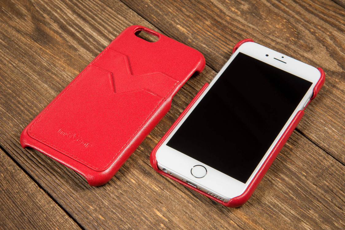 moVear backCover S+ Lederrückseite Cover für Apple iPhone 6 / 6s | Glatte Leder-Hülle, Cappuccino