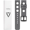 moVear Prestige R1 18mm Gray Leather strap for Garmin Vivoactive 4S, Venu 3S/2S, Vívomove 3S | Gray stitching [sizes XS-XXL and buckle to choose from]