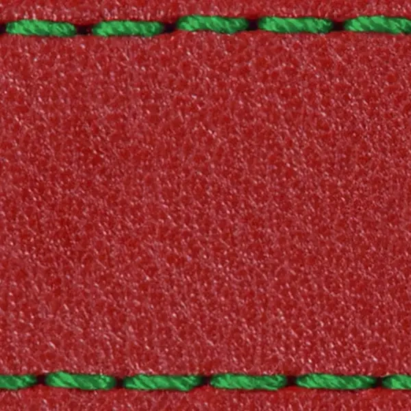 Strap C1 26mm | Scarlet red / Green thread | Leather parts without buckle