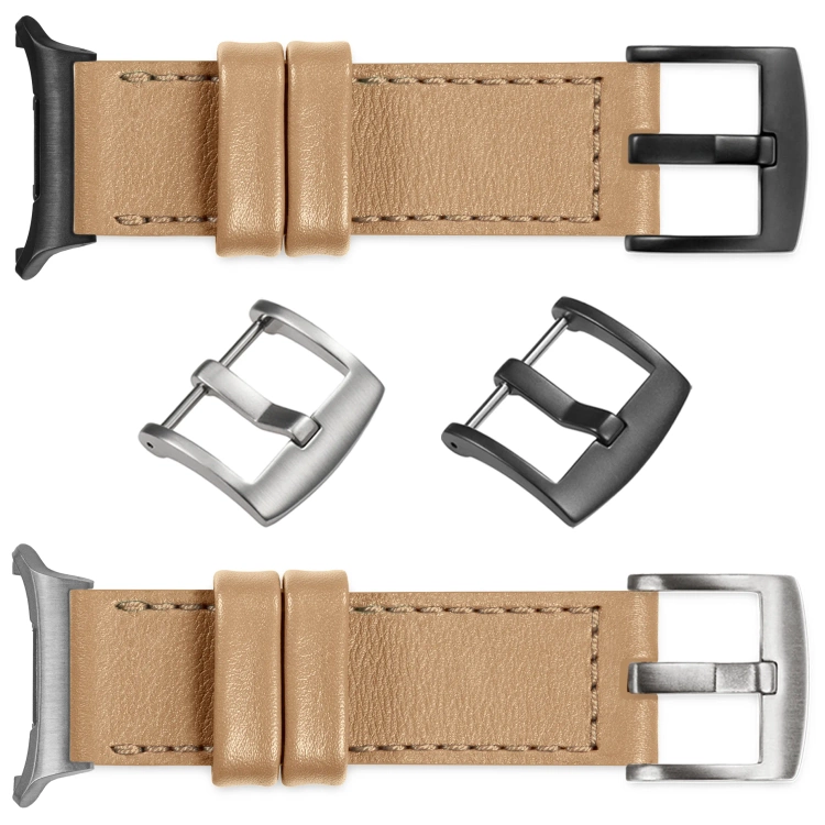 moVear Prestige C1 22mm Cappuccino Leather strap for Samsung Galaxy Watch Ultra | Cappuccino stitching [sizes XS-XXL and buckle to choose from]