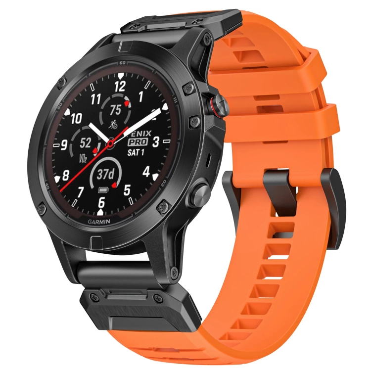 moVear FKM Extreme Strap for Garmin QuickFit 22mm (Fenix / Forerunner / Epix / Instinct / Enduro / Quatix / MARQ - 47/45mm) Orange