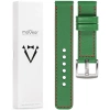 moVear Prestige C1 18mm leather watch strap | Green, Green stitching [sizes XS-XXL and buckle to choose from]