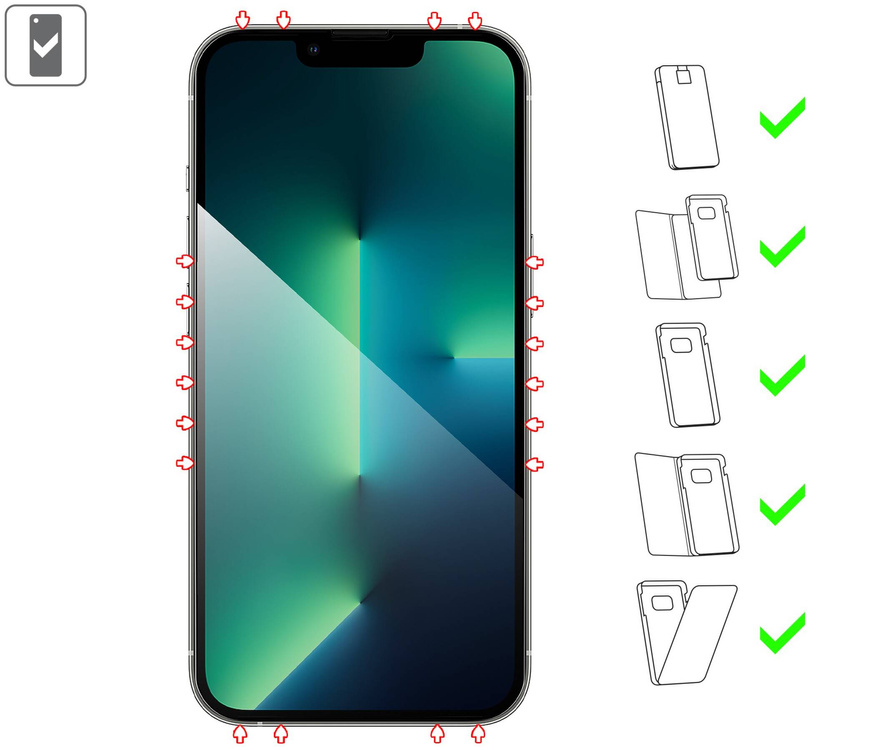 2 pcs. | moVear GLASS mSHIELD 2.5D MAX privacy for Apple iPhone 16e / 14 / 13 / 13 Pro [ROZMIAR_EKRAN] | (Privatizing, case friendly)