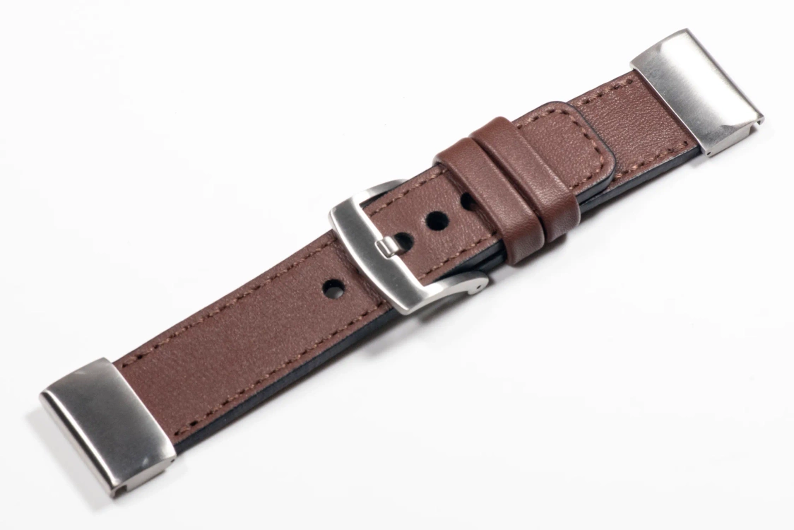 Leather watch strap