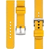 moVear Prestige C1 20mm Yellow Leather strap for Samsung Galaxy Watch 7 / 6 / 5 / 4 / 3 & Pro / FE / Classic / Active | Yellow stitching [sizes XS-XXL and buckle to choose from]