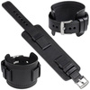 moVear Prestige CW1 23mm Breites Lederarmband mit Polster | Schwarz, Schwarz Nähte [Größen XS-XXL und Schnalle zur Auswahl]