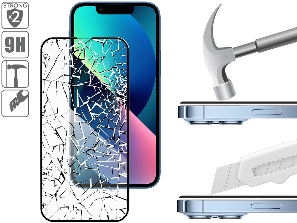 2 pcs. | moVear GLASS mSHIELD 3D PRO-E for Apple iPhone 13 Mini (5.4") (case friendly)