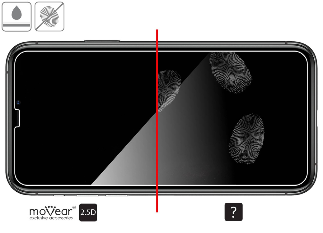 2 pcs. | moVear GLASS mSHIELD 2.5D for Apple iPhone 11 Pro Max / Xs Max (6.5") (case friendly)