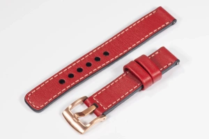 Leather watch strap