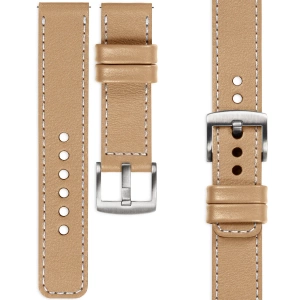 moVear Prestige C1 20mm Cappuccino Leather strap for Garmin Vivoactive 5/3, Vivomove 3, Venu 2 | Cappuccino stitching [sizes XS-XXL and buckle to choose from]