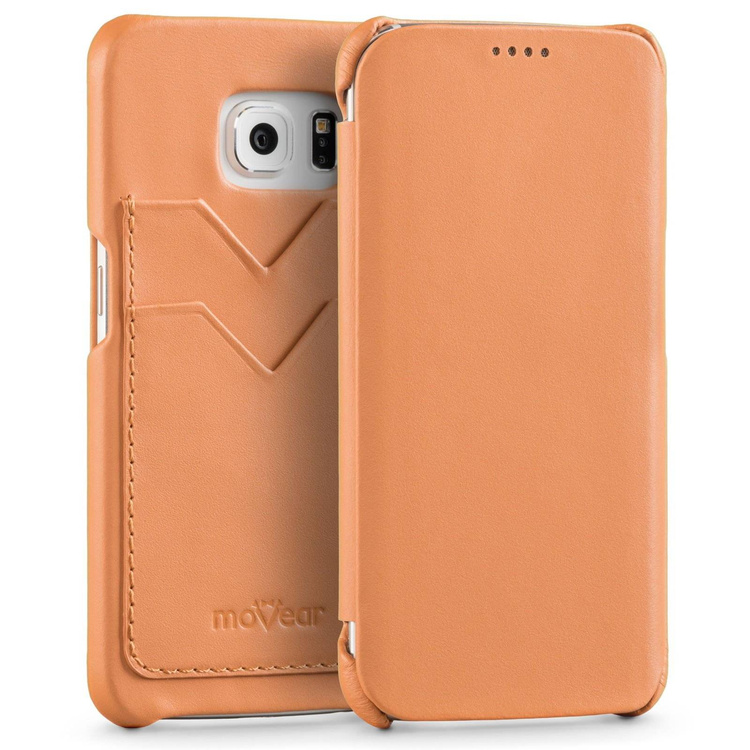 
                    moVear flipSide S+ Leather Case for Samsung Galaxy S6 edge | Smooth, Cappuccino