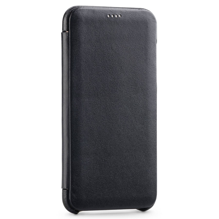 moVear flipSide S Leather slim case for Apple iPhone Xs MAX (6.5") | Smooth leather (Black)