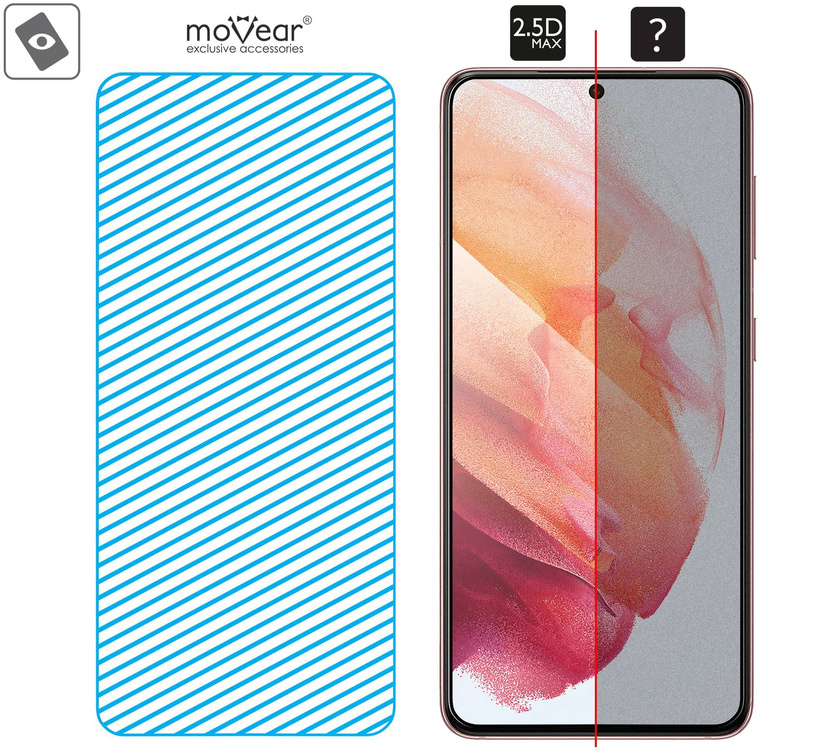 2 pcs. | moVear GLASS mSHIELD 2.5D MAX for Samsung Galaxy S21 (6.2") (case friendly)