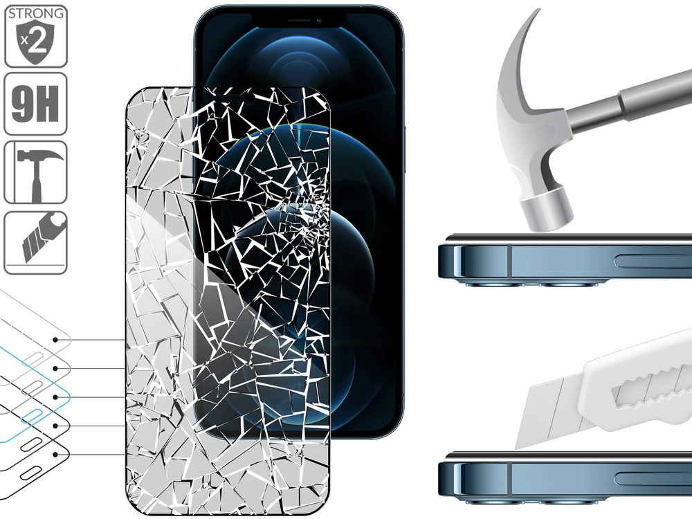 moVear GLASS mSHIELD 2.5D MAX privacy für Apple iPhone 12 Pro Max (6.7") | (Privatisierung, Handyhülle freundlich)