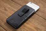 moVear pocketCase C+ Einschubtasche aus Leder für Apple iPhone 16/15/14/13, 12/11 Pro, Xs/X | Vintage Leder (Schwarz)