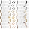 moVear Prestige S1 24mm Lederarmband für Apple Watch 10 / 9 / 8 / 7 / 6 / 5 / 4 / SE (46/45/44mm) & Ultra (49mm) Weiß [Adapter und Schnalle zur Auswahl]