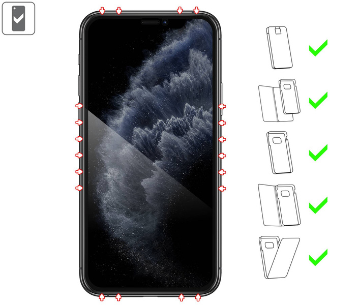 moVear GLASS mSHIELD 2.5D MAX privacy für Apple iPhone 11 Pro / Xs / X (5.8") | (Privatisierung, Handyhülle freundlich)