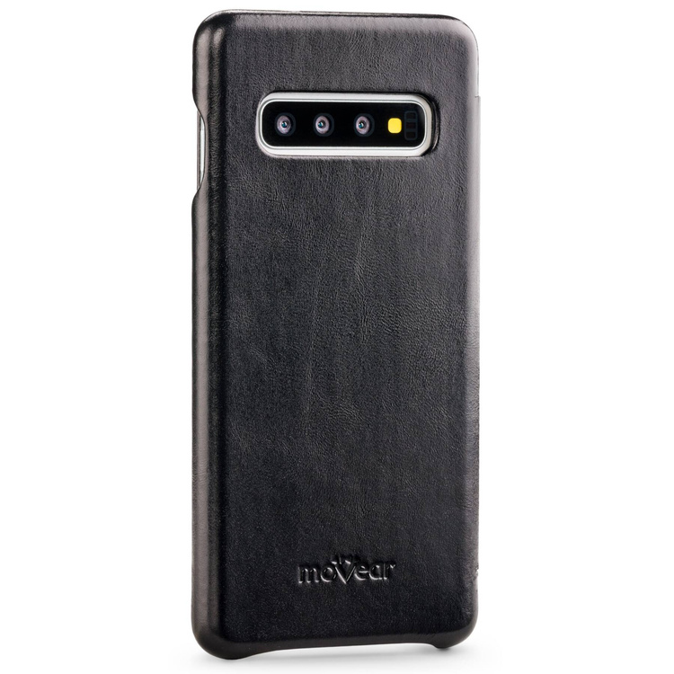 moVear flipSide S Leather slim case for Samsung Galaxy S10 (6.1") | Vintage Leather (Black)