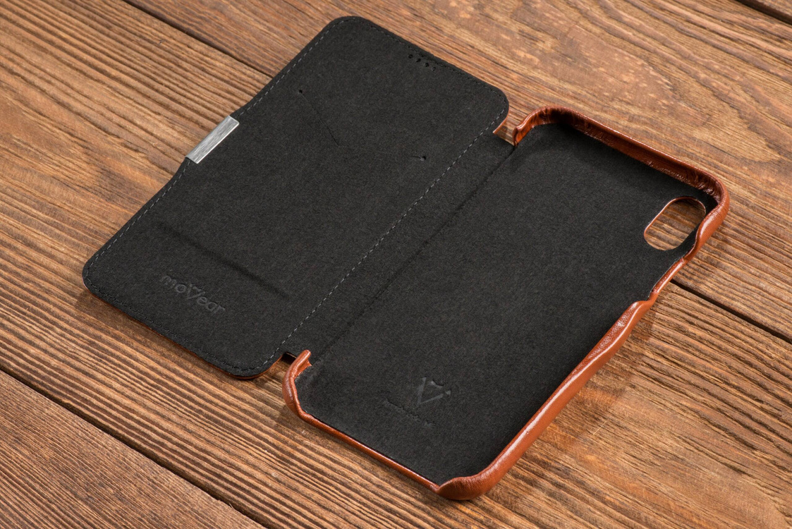 moVear flipSide C Leather case for Apple iPhone Xs MAX (6.5") | Vintage leather (Brown)
